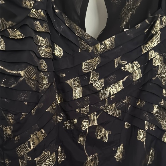 Express Black and Gold Cut Out Blouse - Picture 4 of 16